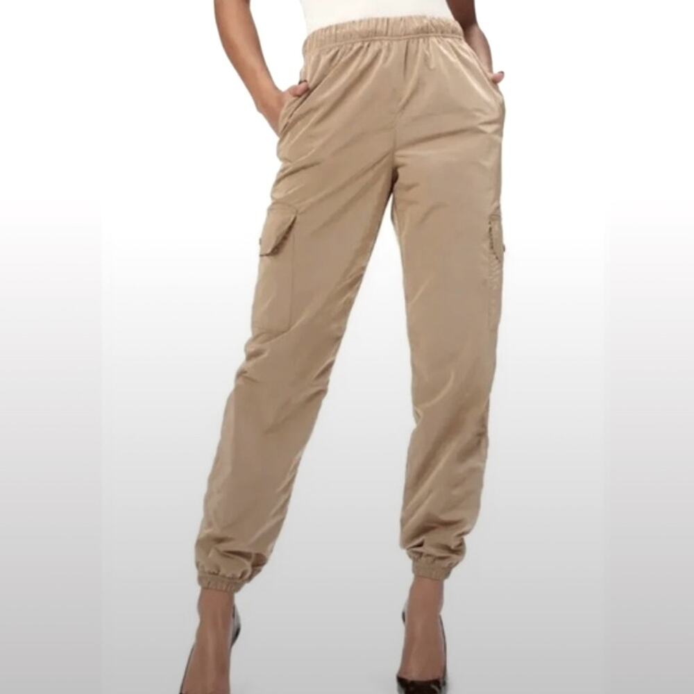 NWT Good American size 1 woman nylon Casual joggers Cargo Pants